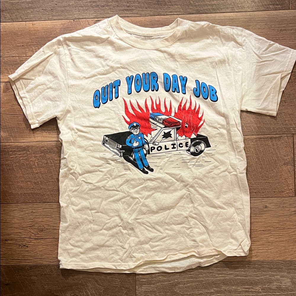 Graphic Tee - White with Blue and Red Design